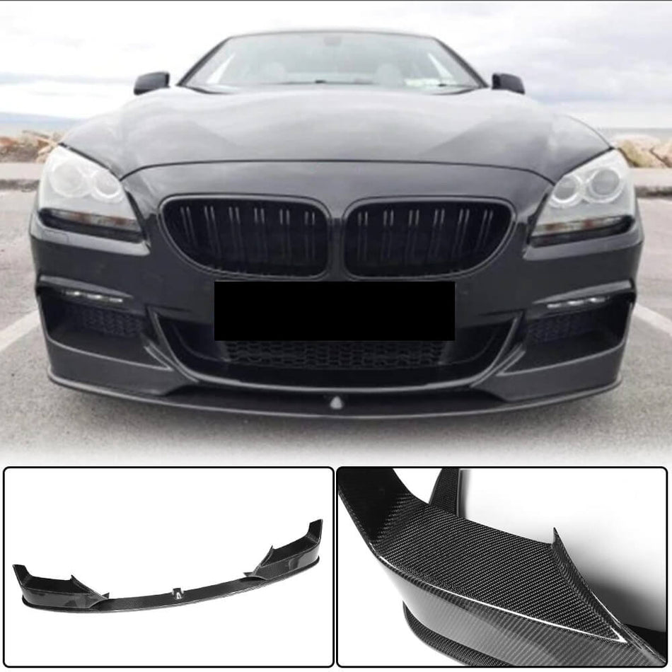 For BMW 6 Series F06 F12 F13 640i 650i M Sport Carbon Fiber Front Bumper Lip Chin Spoiler Splitter