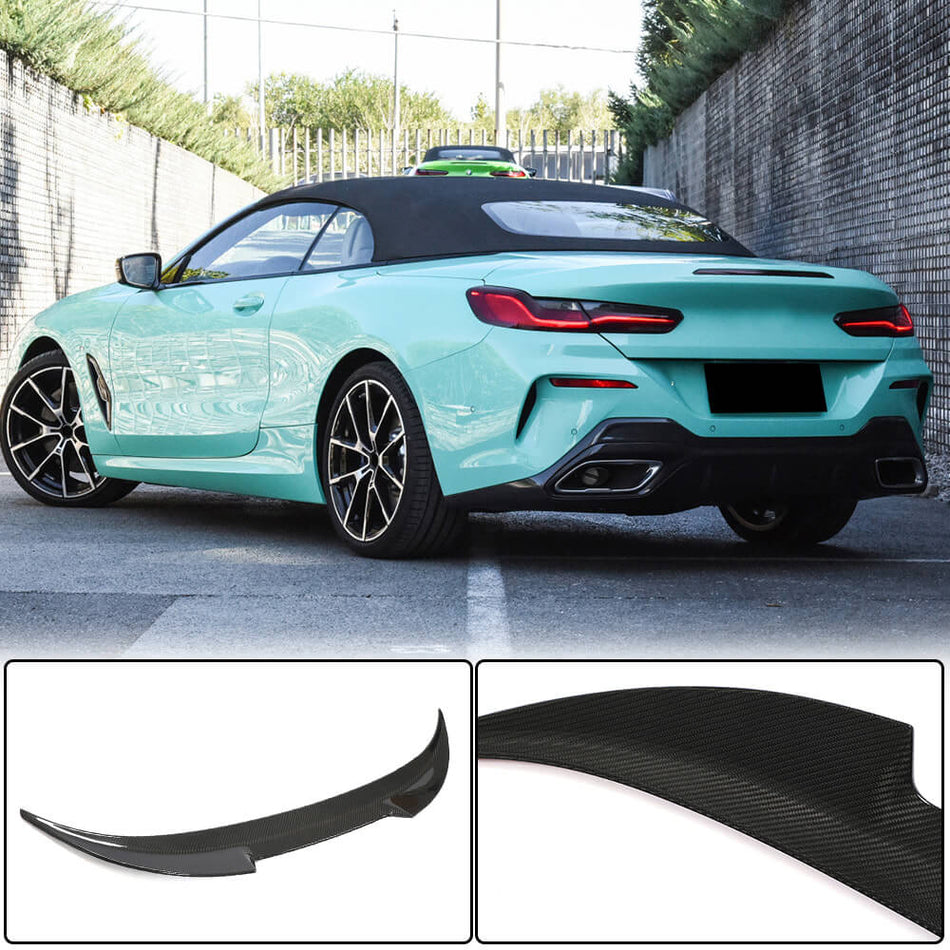 For BMW 8 Series G14 840i M850i F91 M8 Dry Carbon Fiber Rear Trunk Spoiler Boot Wing Lip