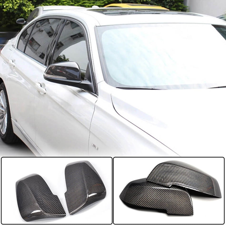 For BMW E87 F20 F30 Carbon Fiber Side Mirror Cover Caps Pair