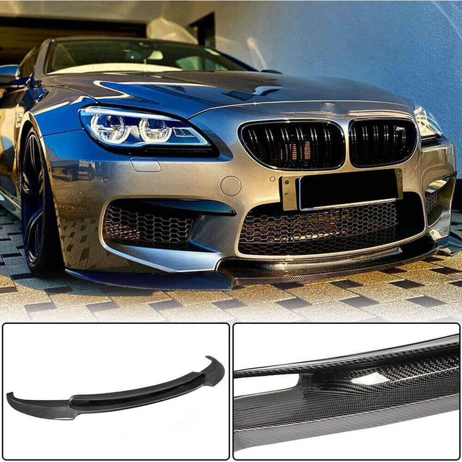 For BMW 6 Series F06 F12 F13 M6 Carbon Fiber Front Bumper Lip Spoiler Aero Wide Body Kit