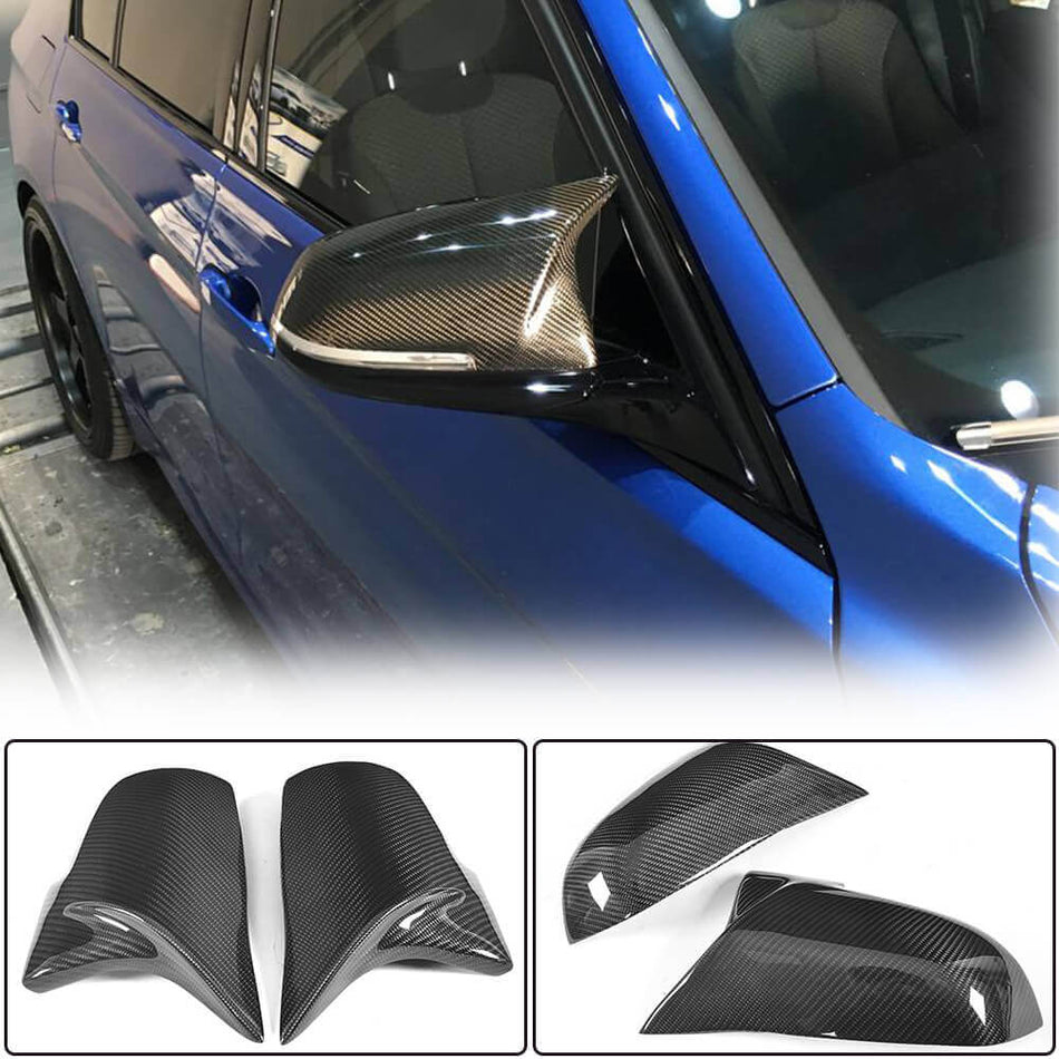 For BMW F20 F22 F30 F34 F32 F33 F36 X1 E84 F87 M2 Carbon Fiber Replacement Mirror Cover Caps Pair