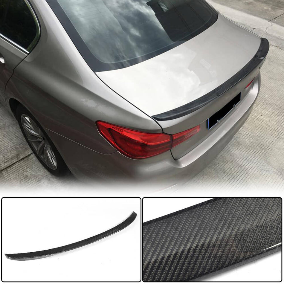 For BMW 5 Series G30 F90 Carbon Fiber Rear Spoiler Trunk Boot Wing Lip | 520i 530i 530e 540i M550i M5