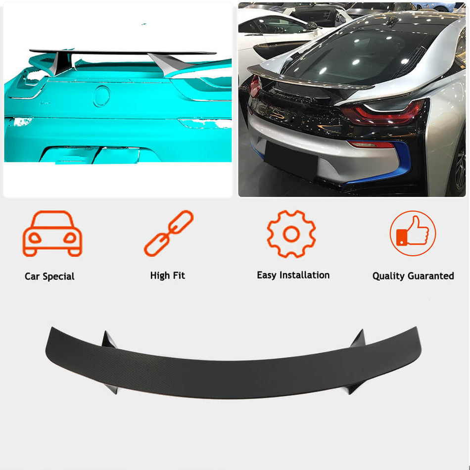 For BMW I8 Coupe 2014-2018 Carbon Fiber Rear Trunk Spoiler Boot Wing Lip