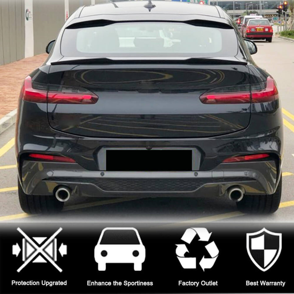 For BMW X4 G02 M40i Sport Utility Carbon Fiber Rear Trunk Spoiler Boot Wing Lip