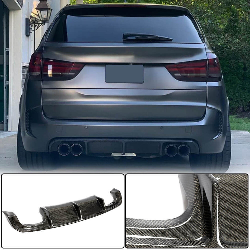 For BMW X5M F85 Carbon Fiber Rear Bumper Diffuser Valance Lip Wide Body Kit