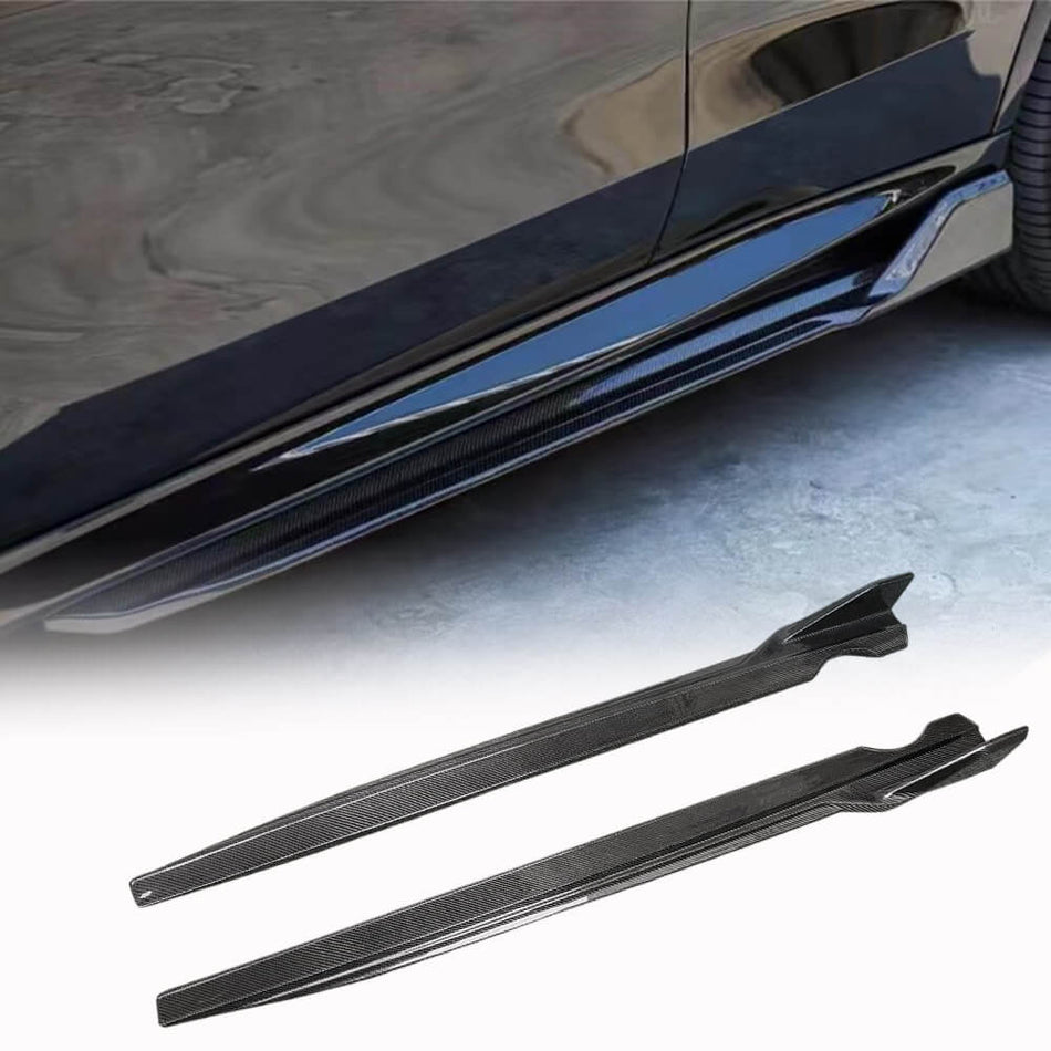 For BMW X6 G06 Sport Utility 4-Door 2020-2022 Carbon Fiber Side Skirts Door Rocker Panels Extension Lip