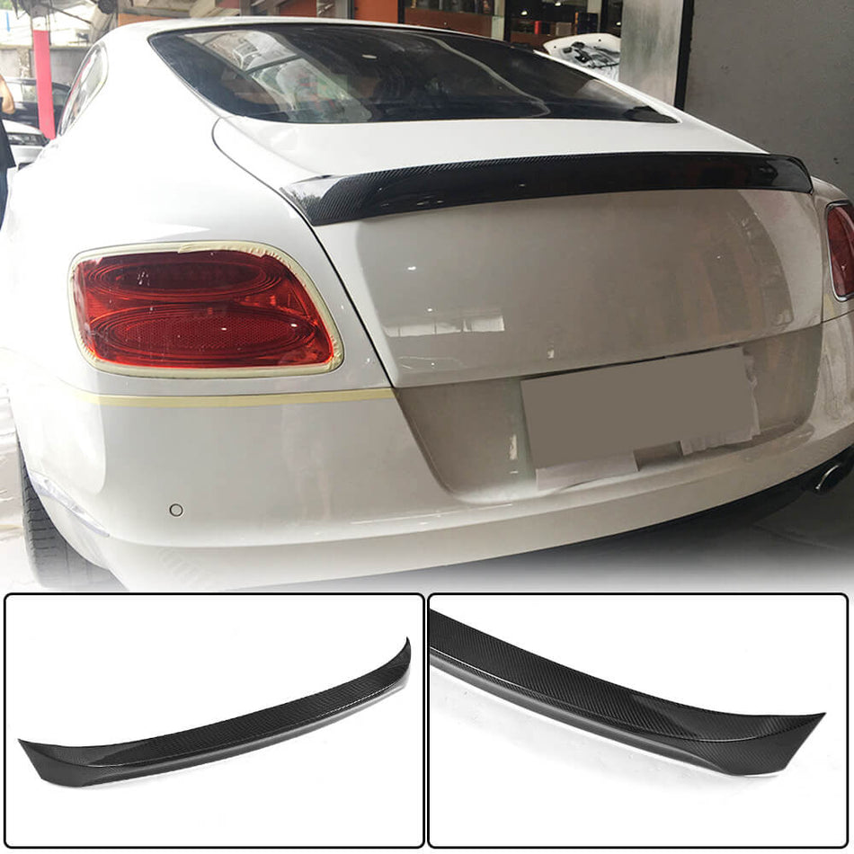 For Bentley Continental GT 2012-2014 Carbon Fiber Rear Trunk Spoiler Boot Wing Lip