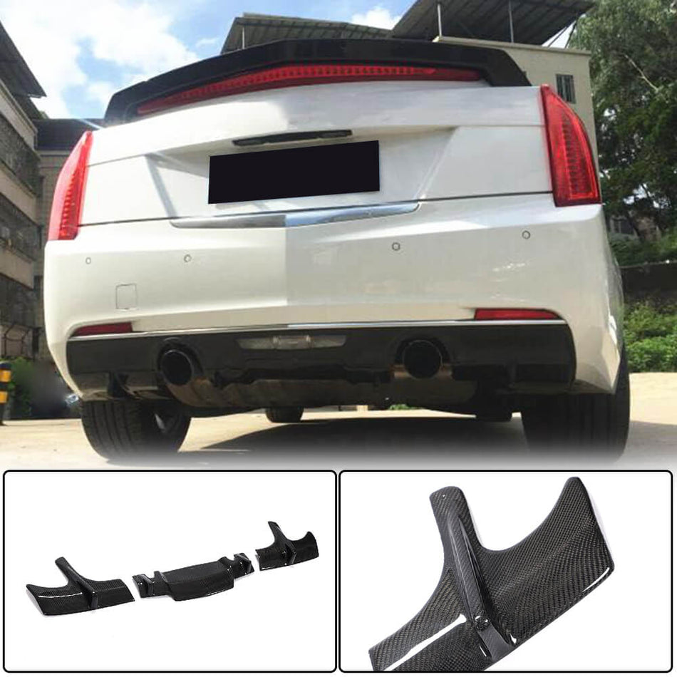 For Cadillac ATS Base Sedan Carbon Fiber Rear Bumper Diffuser Valance Lip