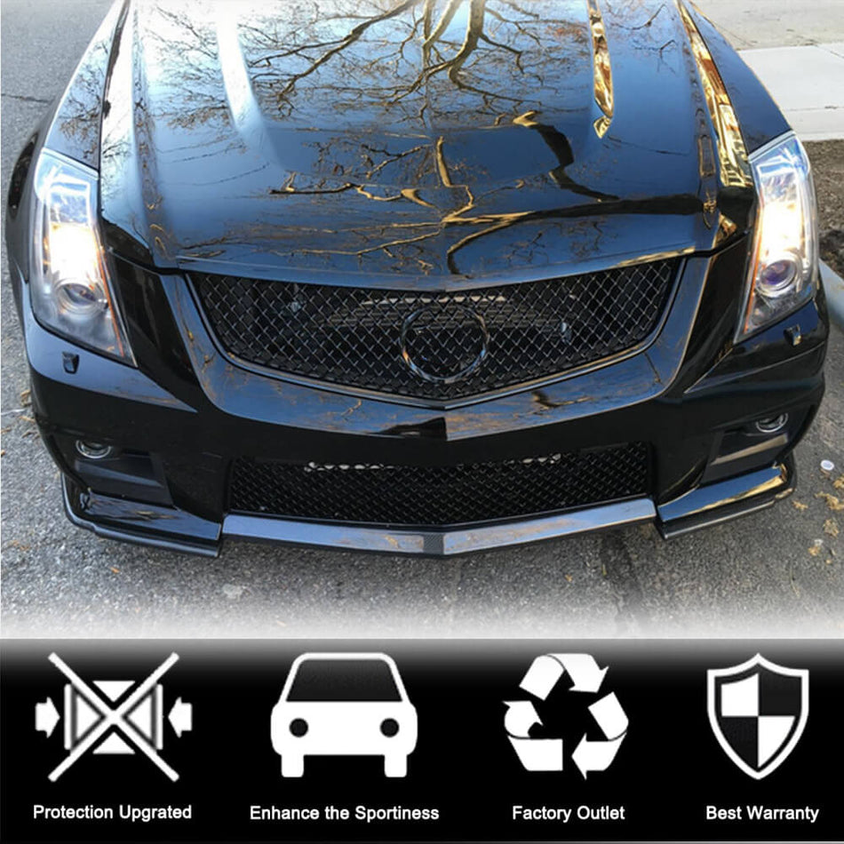 For Cadillac CTS-V 2009-2015 Carbon Fiber Front Bumper Center Lip Spoiler Cover Trim