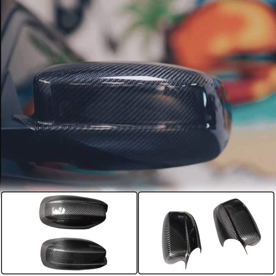 For Dodge Charger Dry Carbon Fiber Add-on Side Mirror Cover Caps Pair