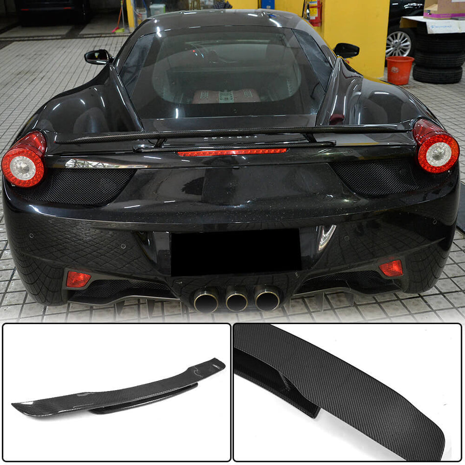 For Ferrari 458 Italia GT3 2011-2013 Carbon Fiber Rear Trunk Spoiler Boot Wing Lip