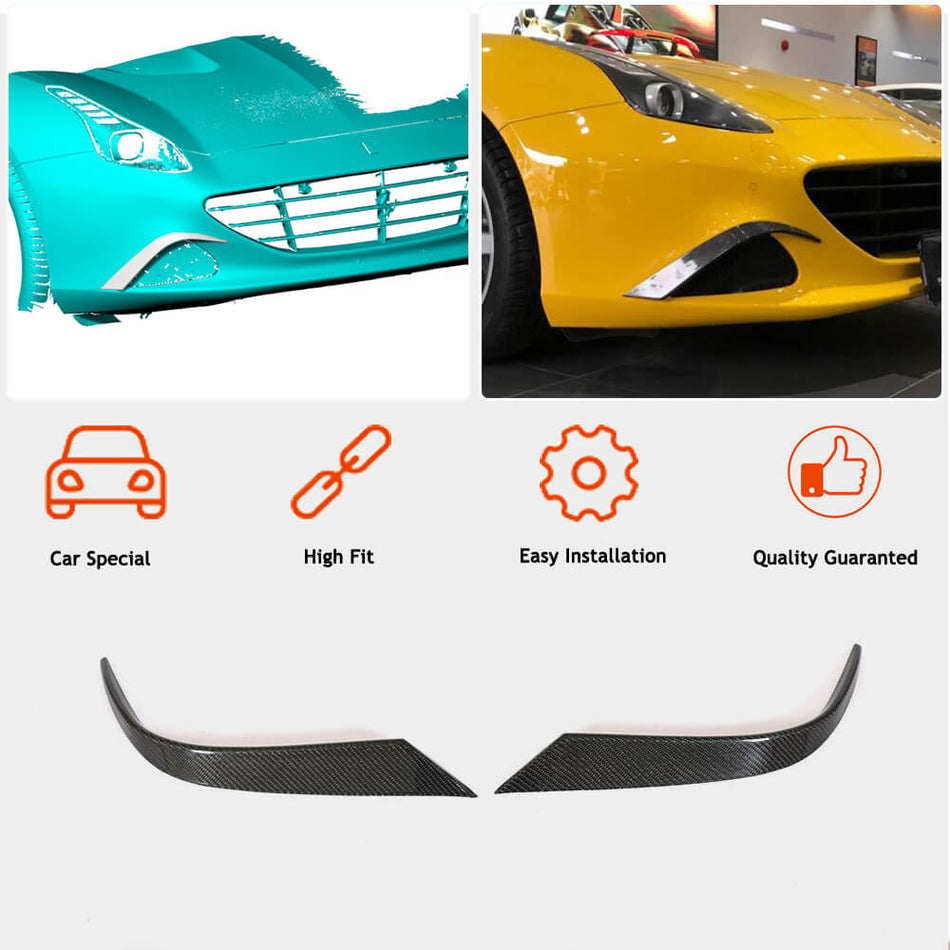For Ferrari California T Base Convertible Carbon Fiber Front Bumper Air Fender Vent Fins Aero Kits