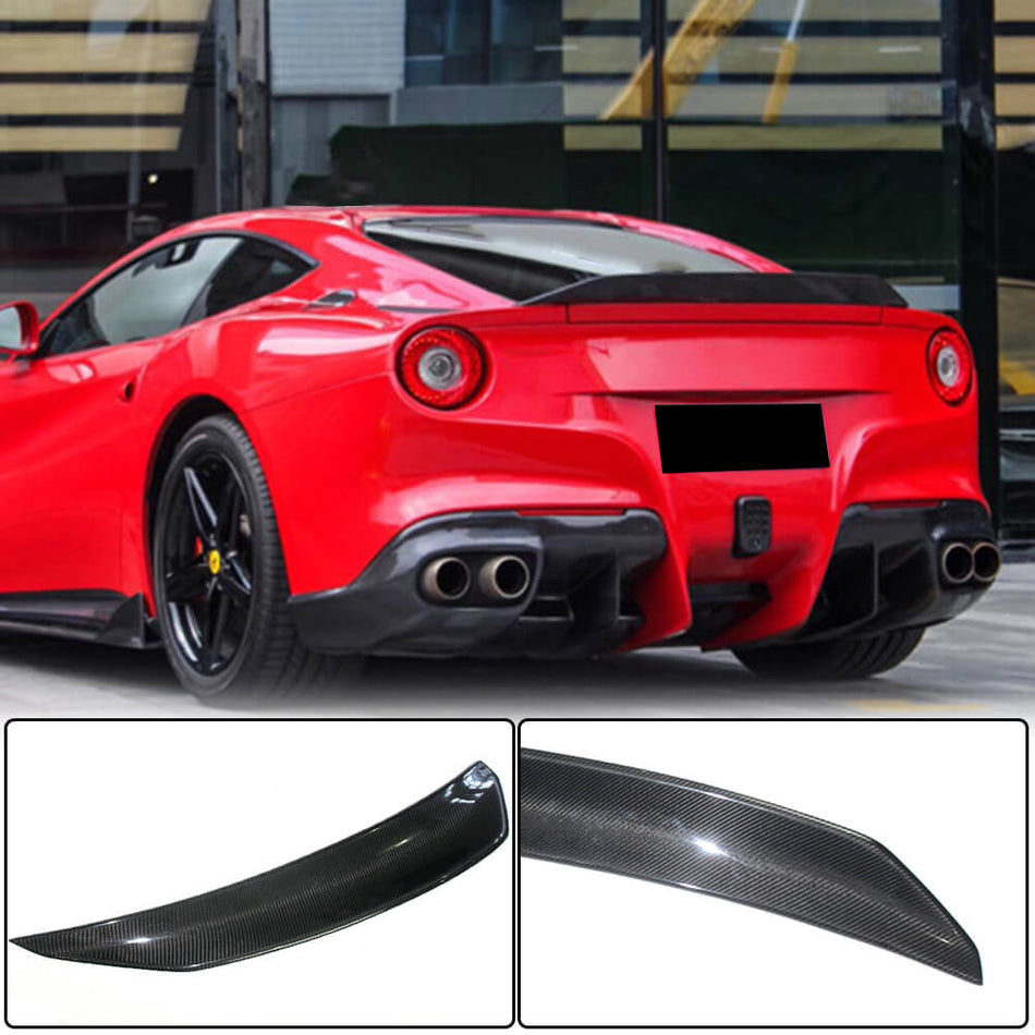 For Ferrari F12 Berlinetta Carbon Fiber Rear Trunk Spoiler Boot Wing Lip