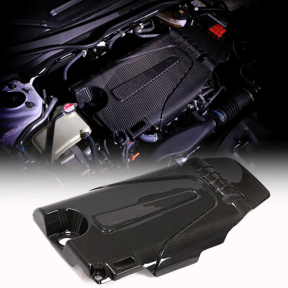 For Honda Civic 10th 2016-2021 Dry Carbon Fiber Refit Hood Engine Cover Trim