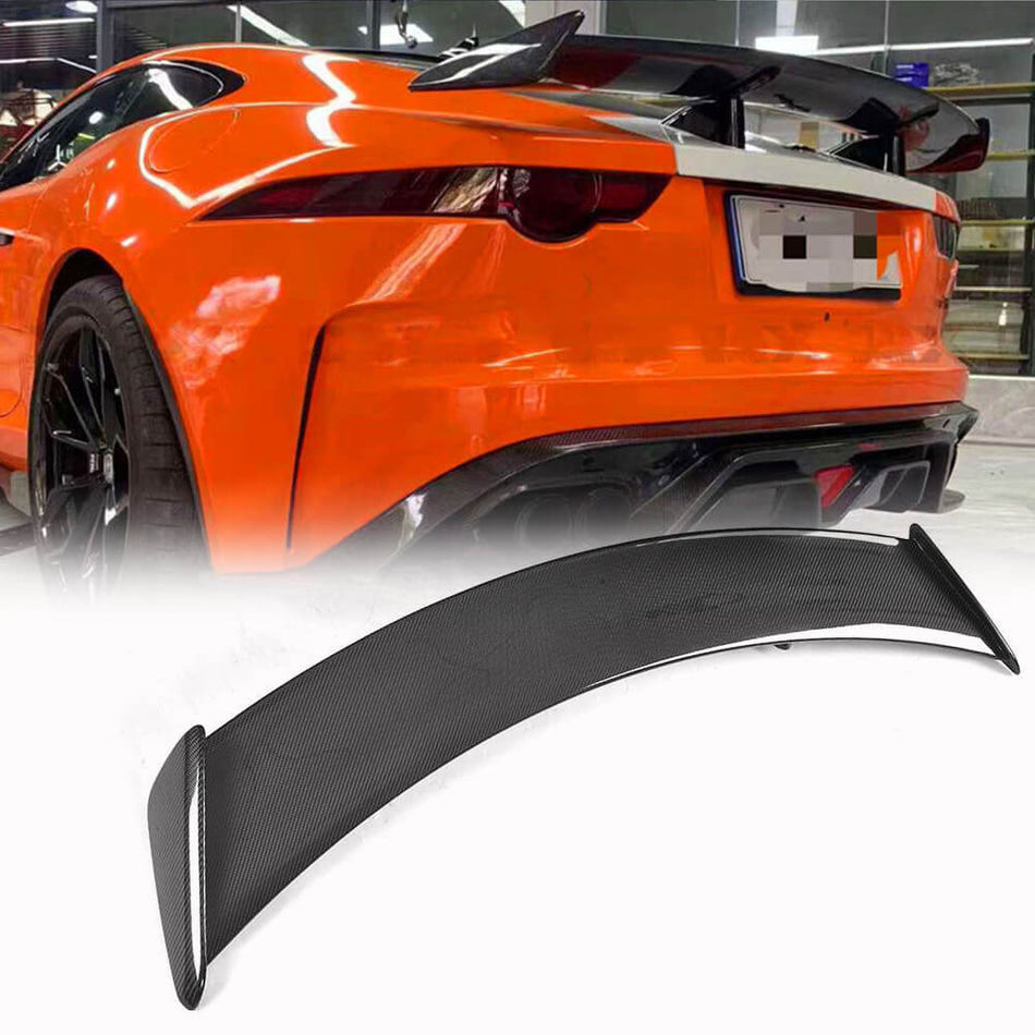 For Jaguar F-TYPE Coupe 2014-2019 Carbon Fiber Rear Trunk Spoiler Boot Wing Lip