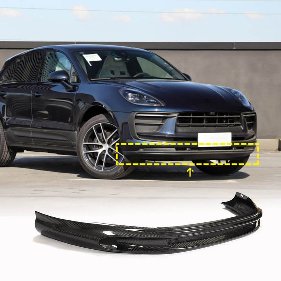 For Porsche Macan 2022up Carbon Fiber Front Bumper Lip Spoiler Wide Body Kit