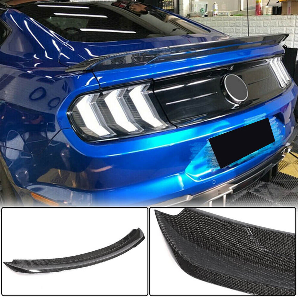 For Ford Mustang Coupe Carbon Fiber Rear Trunk Boot Lid Spoiler Wing Lip