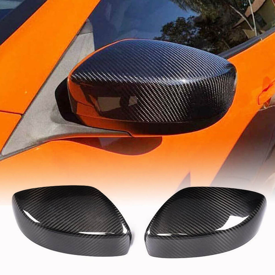 For Infiniti G37 G25 G35 Dry Carbon Fiber Add-on Side Rearview Mirror Cover Caps Pair