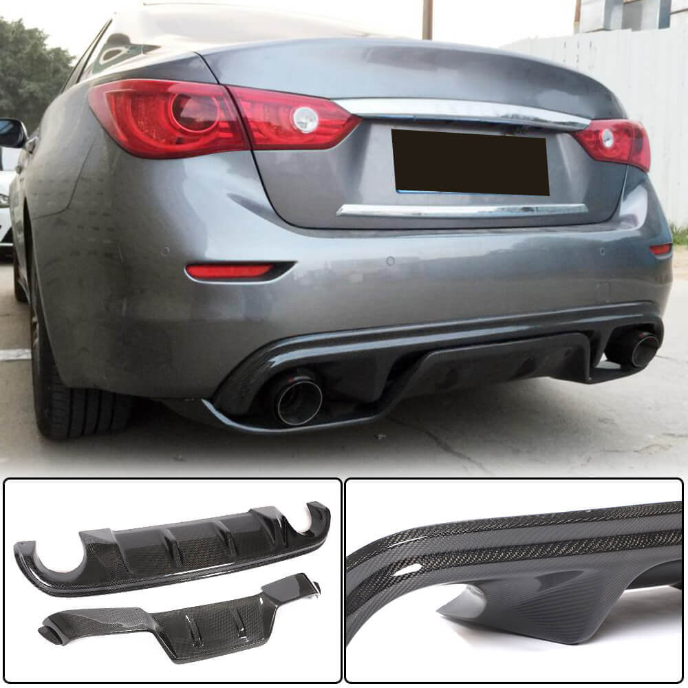 Infiniti Q50 Carbon Fiber Rear Diffuser Valance Lip | Exterior