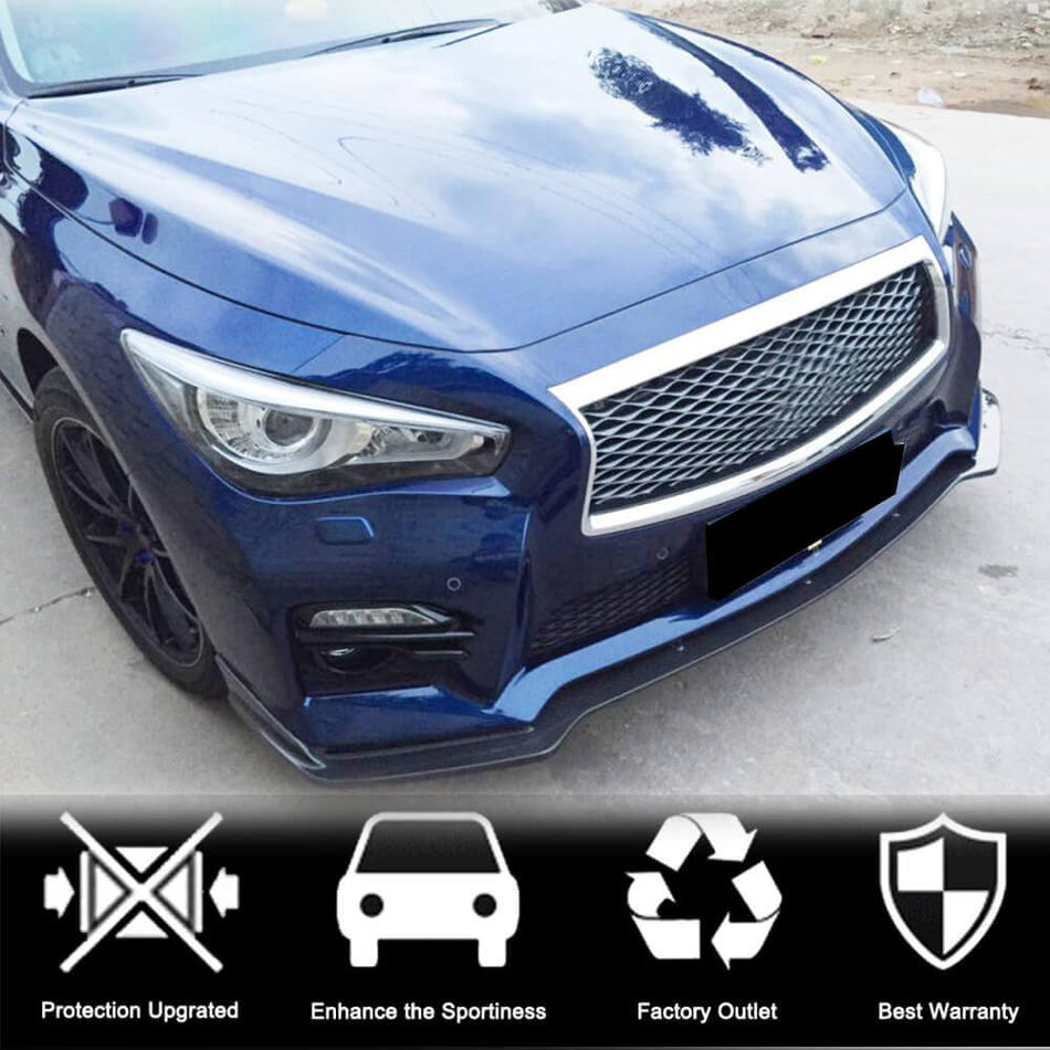 For Infiniti Q50 Sport 2014-2017 Carbon Fiber/FRP Front Bumper Lip Spoiler Wide Body Kit