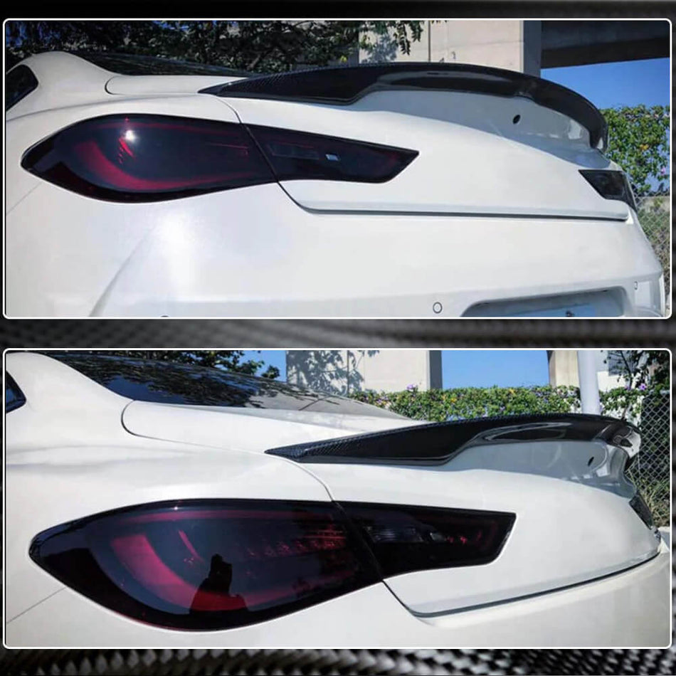 For Infiniti Q60 Q60S 2017-2022 Carbon Fiber Rear Trunk Spoiler Wing Lip Car Spoiler Splitter