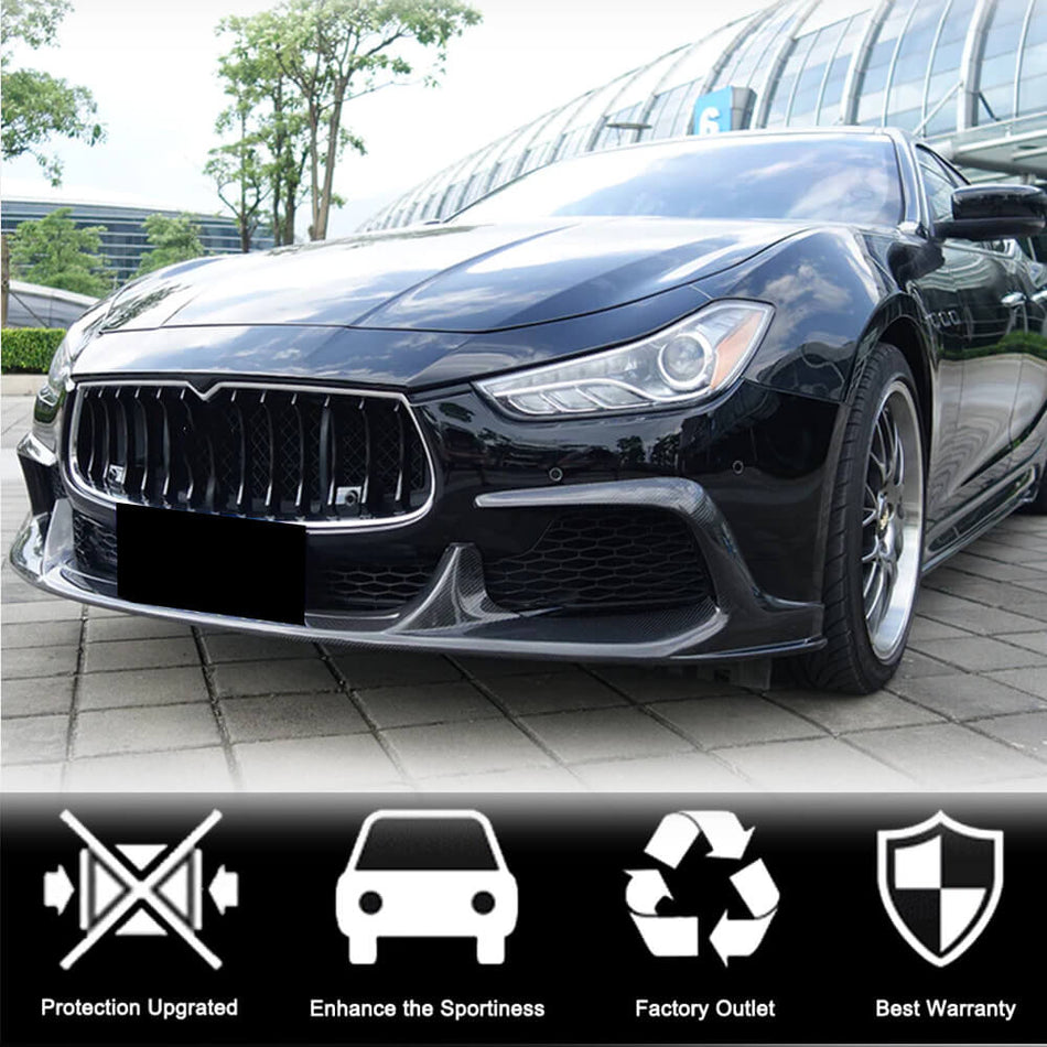 For Maserati Ghibli M157 Pre-facelift Carbon Fiber Front Bumper Lip Spoiler Wide Body Kit