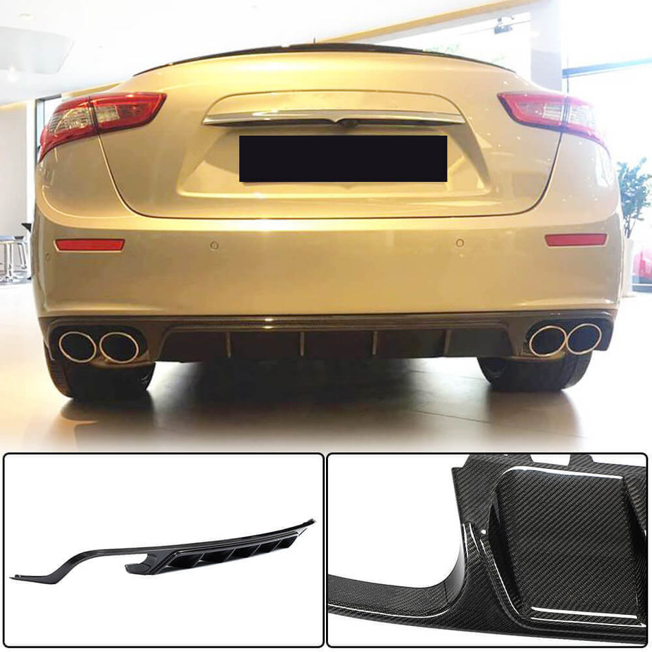 For Maserati Ghibli S Q4 M157 Pre-facelift Carbon Fiber Rear Bumper Diffuser Valance Lip