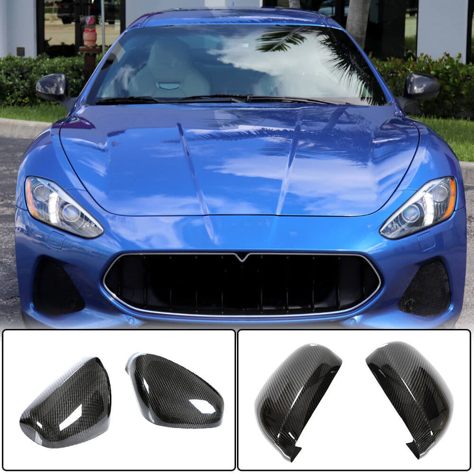 For Maserati Granturismo GT GranCabrio Dry Carbon Fiber Side Mirror Cover Caps Pair