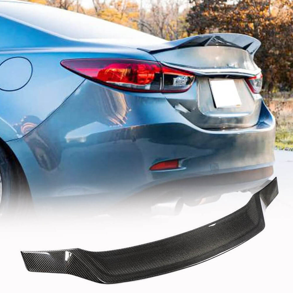 For Mazda 6 Atenza Carbon Fiber Rear Trunk Spoiler Boot Wing Lip
