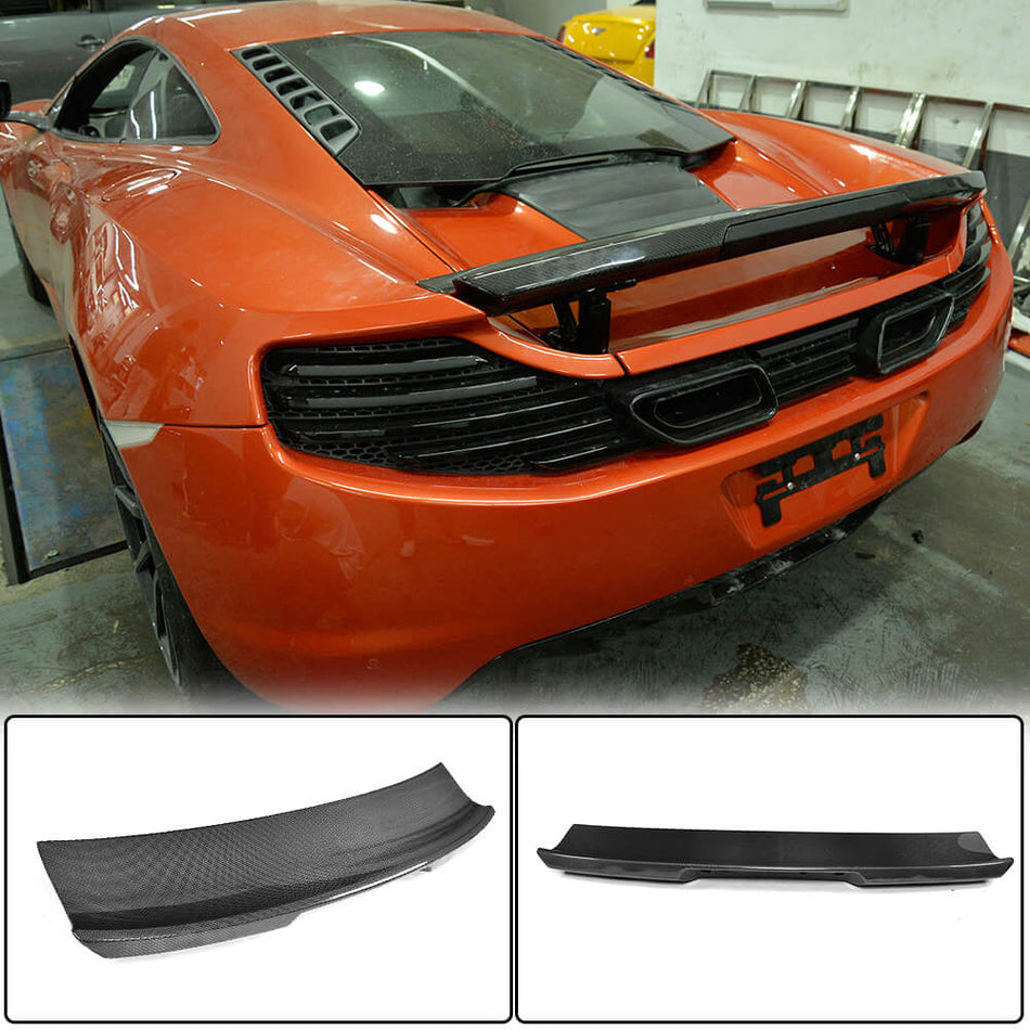 For McLaren MP4-12C Carbon Fiber Rear Trunk Spoiler Boot Wing Lip