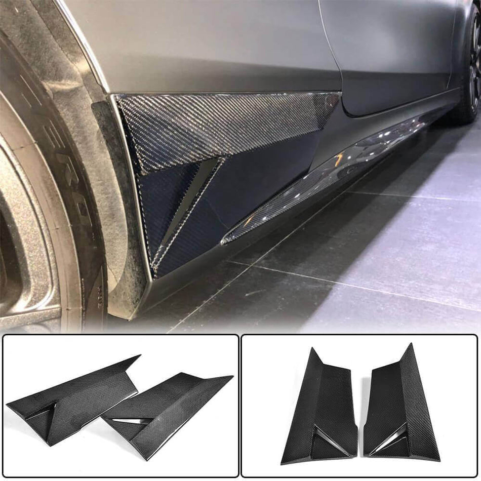 For Mercedes Benz C217 S500 S550 Sport Pre-facelift Carbon Fiber Side Skirts Splitter Cupwing Winglets Air Vent Flaps