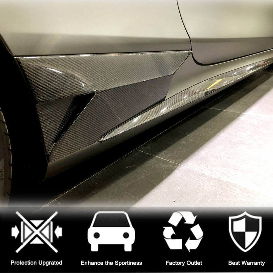 For Mercedes Benz C217 S500 S550 Sport Pre-facelift Carbon Fiber Side Skirts Splitter Cupwing Winglets Air Vent Flaps