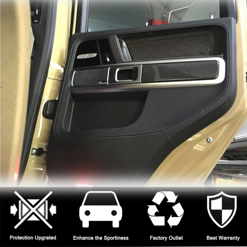 For Mercedes Benz G Class W463 2019UP Dry Carbon Fiber Interior Door Handle Cover Trims | G500 G550 G63 AMG G350d G400d