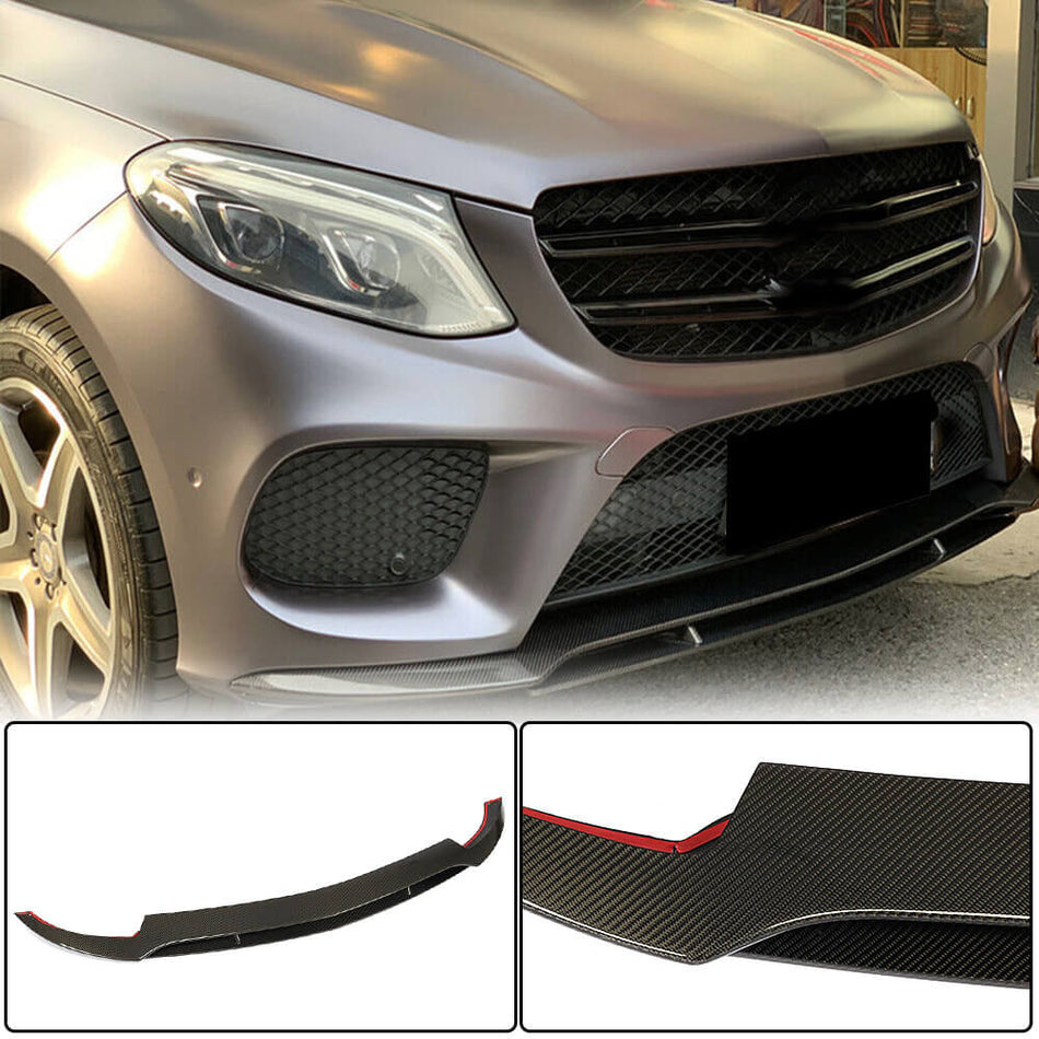 For Mercedes Benz GLE Class C292 Carbon Fiber Front Bumper Lip Spoiler Wide Body Kit | GLE300 GLE350 GLE400 GLE550 Sport GLE43 AMG