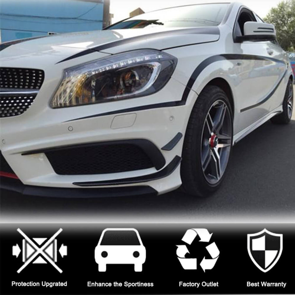 For Mercedes Benz W176 A200 A250 Sport A45 AMG Pre-facelift Carbon Fiber Front Bumper Fins Air Vent Fins