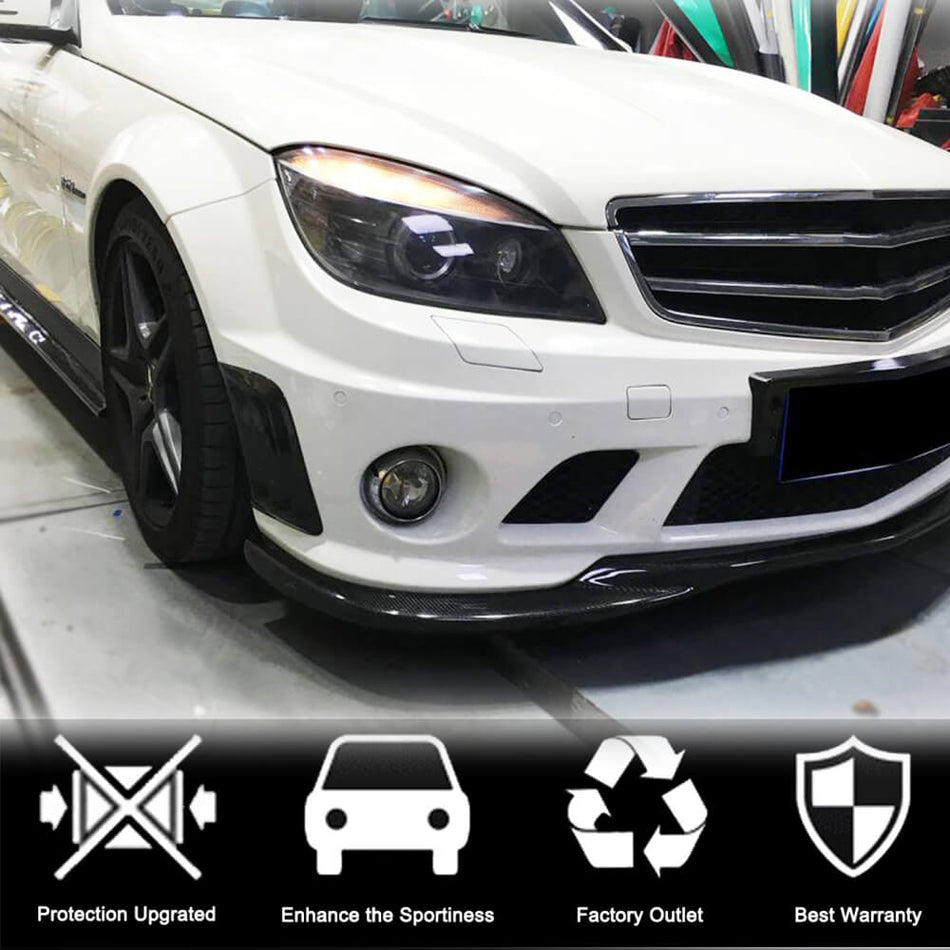 For Mercedes Benz W204 C63 AMG Pre-facelift Carbon Fiber Front Bumper Side Air Vents Scoop Cover