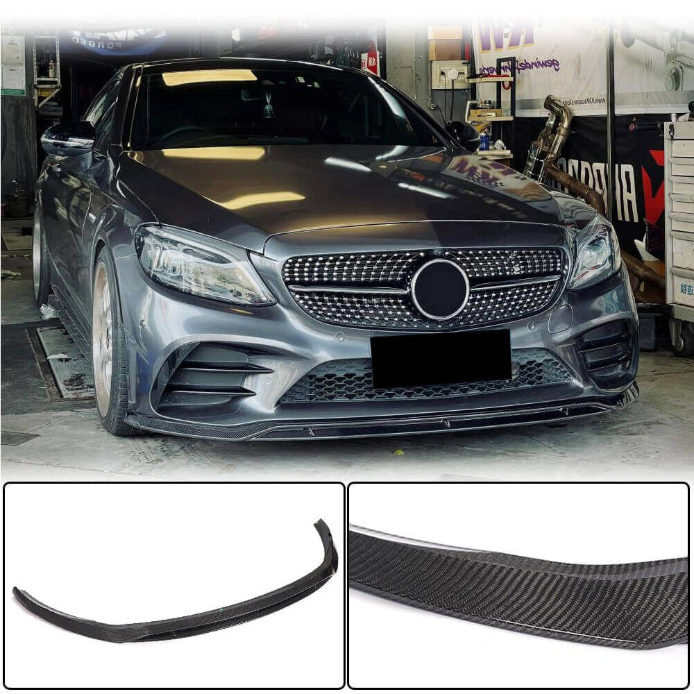 Mercedes Benz W205 C205 C300 Carbon Fiber Front Bumper Lip Spoiler Mercedes Benz W205 C205 C300 Carbon Fiber Front Bumper Lip Spoiler