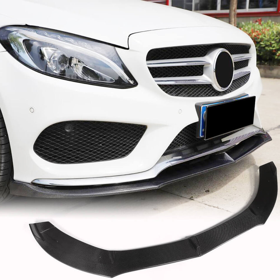 For Mercedes Benz W205 C205 A205 Sport C43 Pre-facelift Carbon Fiber/FRP Front Bumper Lip Chin Spoiler
