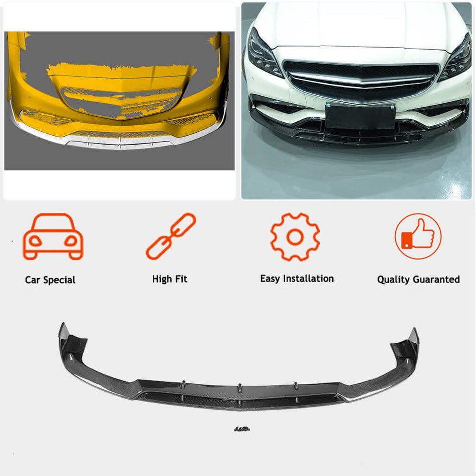 For Mercedes Benz (W218) C218 CLS63 AMG S Carbon Fiber Front Bumper Lip Chin Spoiler Wide Body Kit