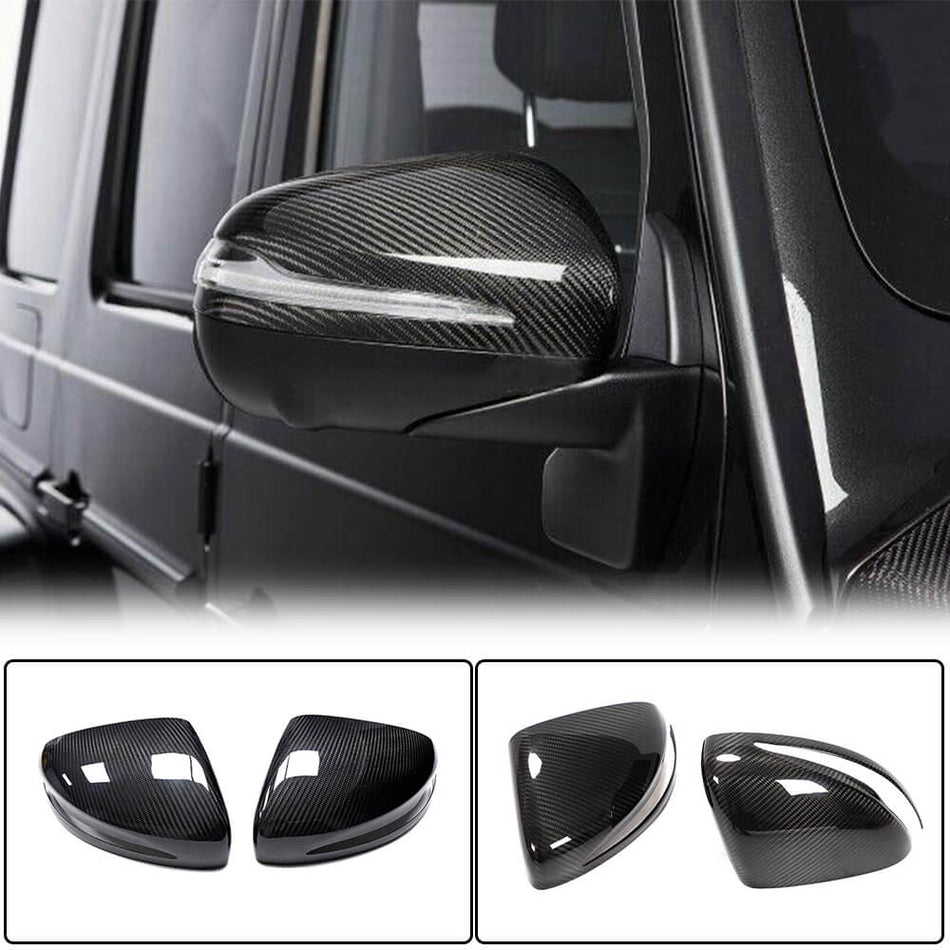 For Mercedes Benz G Class W463 2019UP Dry Carbon Fiber Add-on Side Mirror Cover Caps Pair