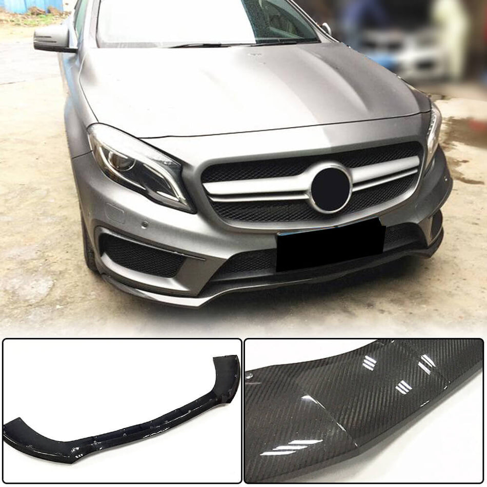 For Mercedes Benz X156 GLA45 2015-2016 Carbon Fiber Front Bumper Lip Spoiler Wide Body Kit