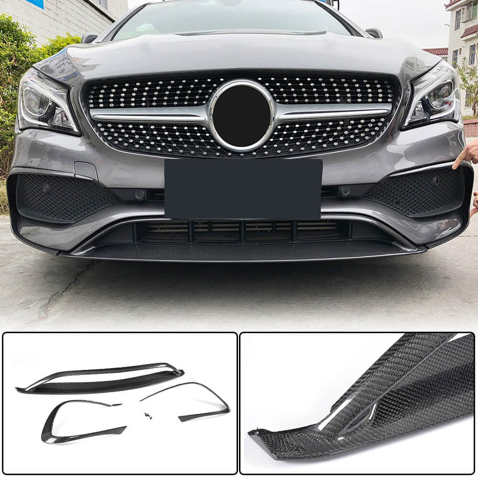 For Mercedes Benz (W117) C117 CLA220 CLA250 Sport Facelift Carbon Fiber/FRP Front Bumper Lip Spoiler Wide Body Kit