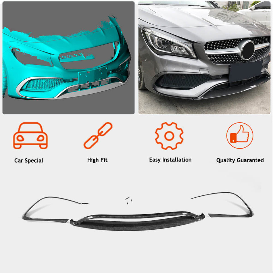 For Mercedes Benz (W117) C117 CLA220 CLA250 Sport Facelift Carbon Fiber/FRP Front Bumper Lip Spoiler Wide Body Kit