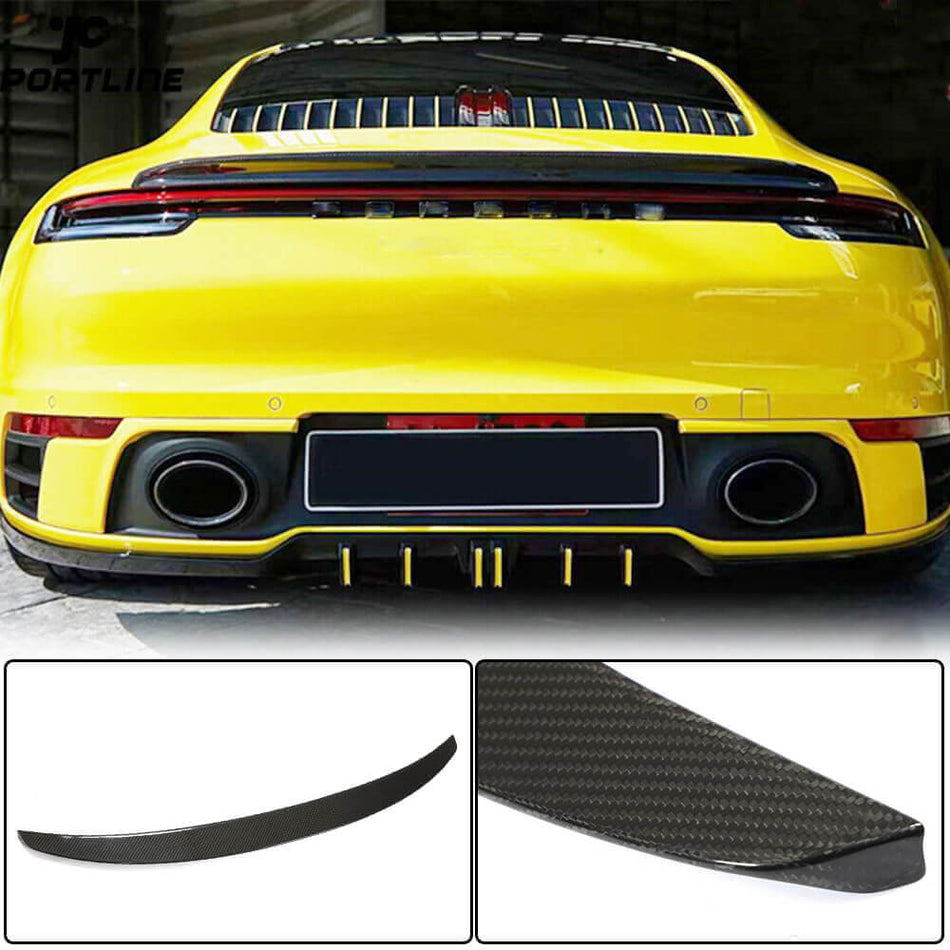 For Porsche 911 (992) Dry Carbon Fiber Rear Trunk Spoiler Boot Wing Lip