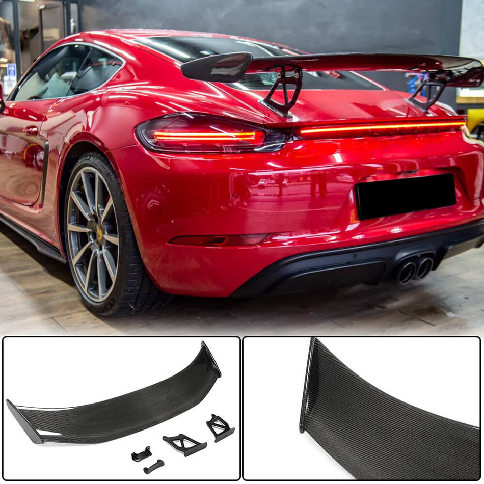For Porsche 718 981 982 986 987 Cayman GT4 Carbon Fiber Rear Trunk Spoiler Boot Wing Lip