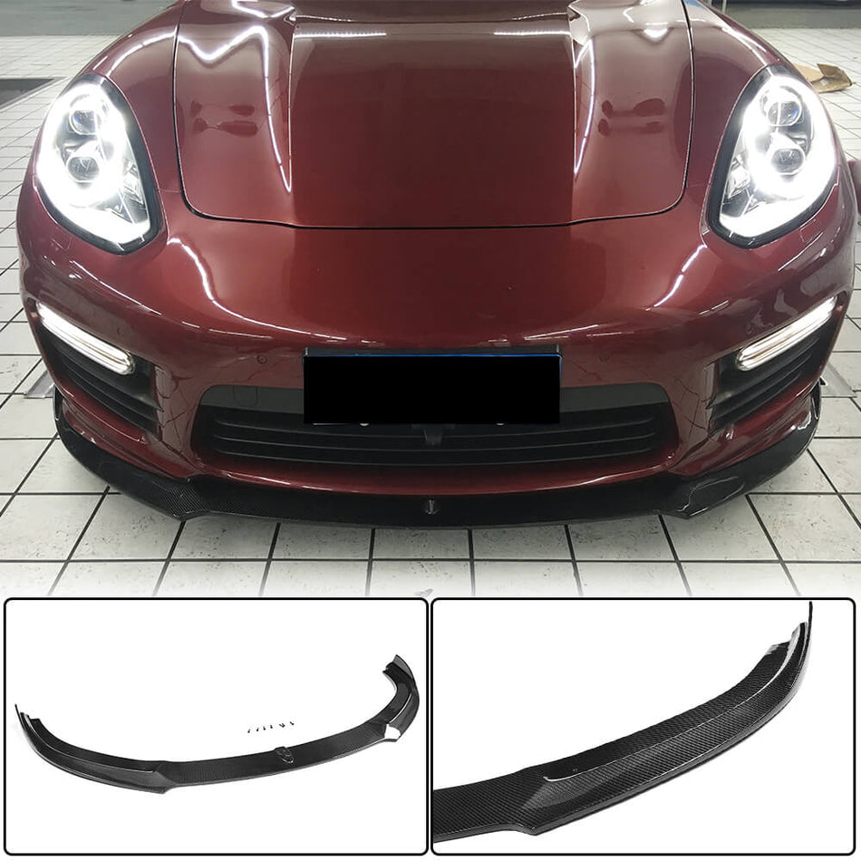 For Porsche Panamera 970 GTS Turbo S 2014-2016 Carbon Fiber Front Bumper Lip Spoiler Wide Body Kit