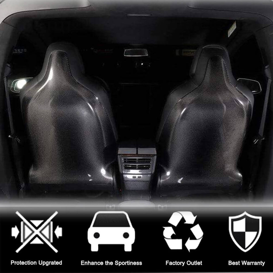 For Tesla Model X Carbon Fiber Racing Front Seatback Cover Set 2pcs