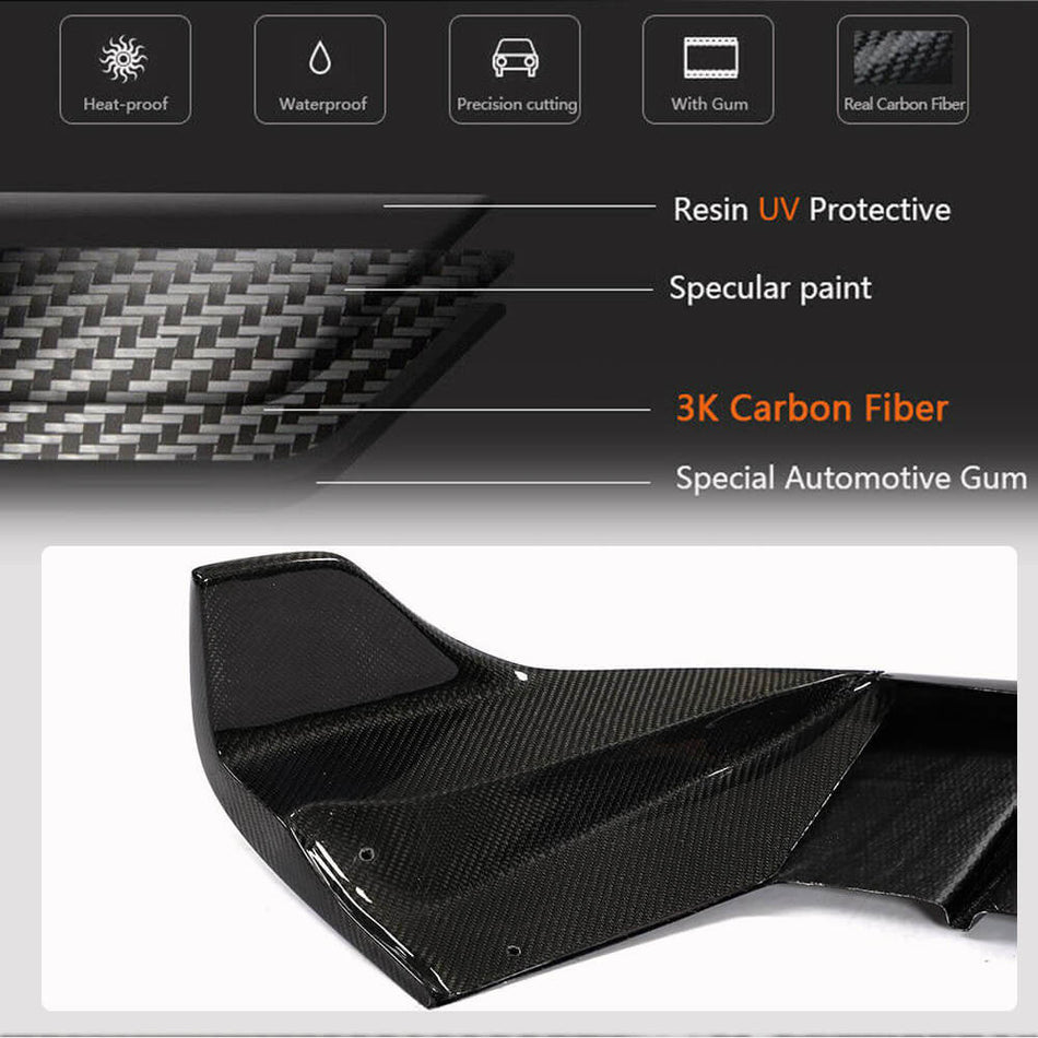 For Tesla Model Y Carbon Fiber Rear Bumper Diffuser Valance Lip Factory Outlet