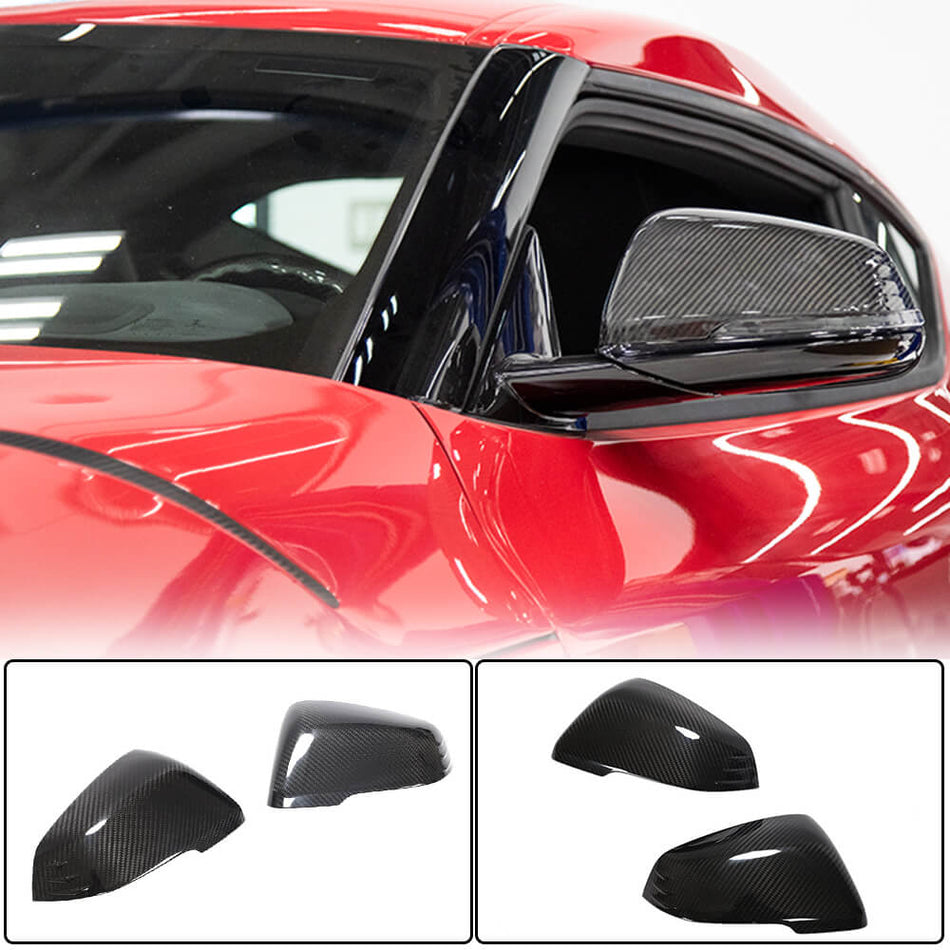 For Toyota GR Supra A90 BMW F45 F46 X1 F48 Z4 G29 Dry Carbon Fiber Add-on Side Mirror Cover Caps Pair