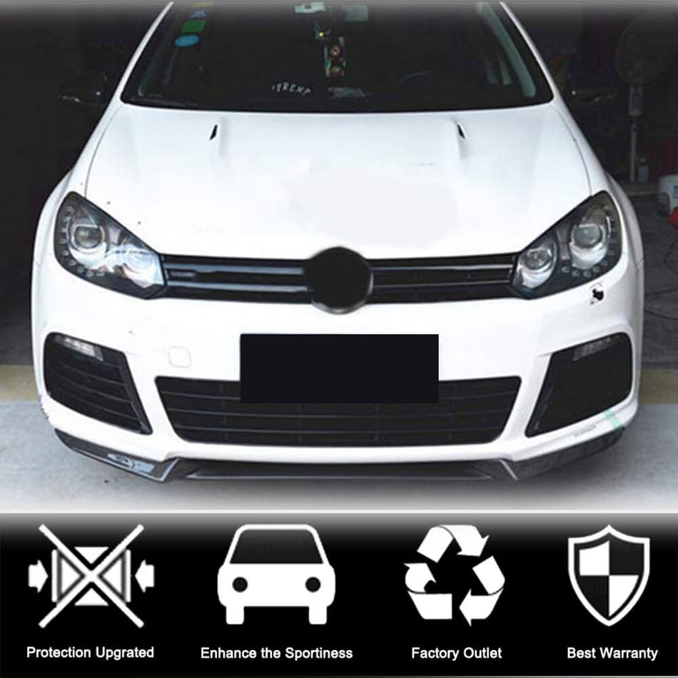 For Volkswagen VW Golf 6 MK6 R/R20 Carbon Fiber Front Bumper Lip Spoiler Body Kit